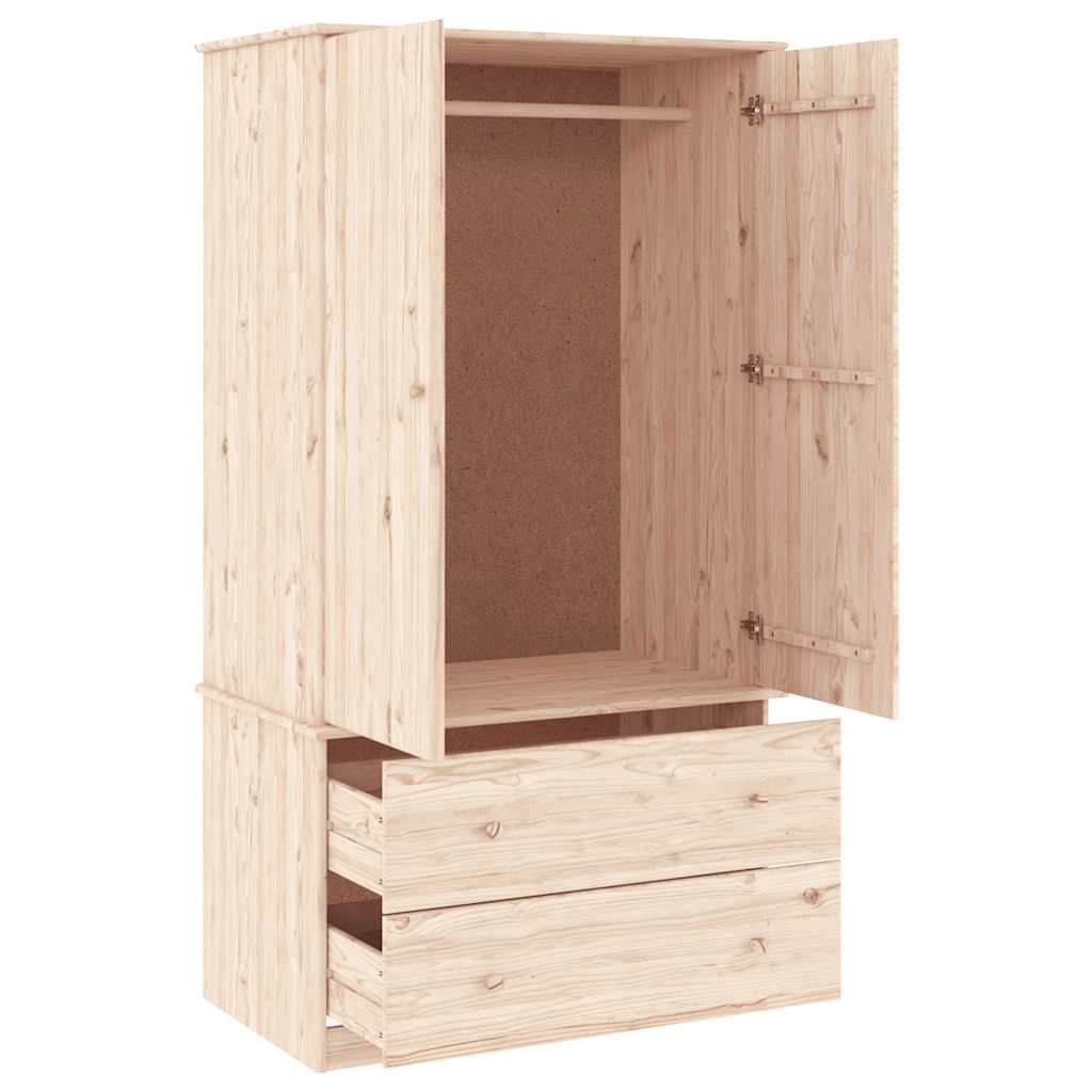 Kleiderschrank ALTA 90x55x170 cm Massivholz Kiefer – Bild 3